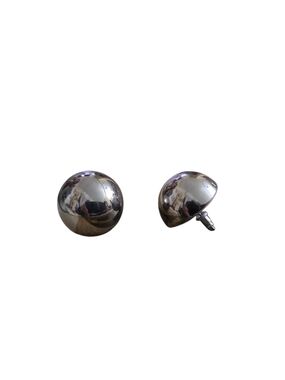 Forever 21 Half Ball Earrings Polish Finish Silver Tone Studs Push Back New